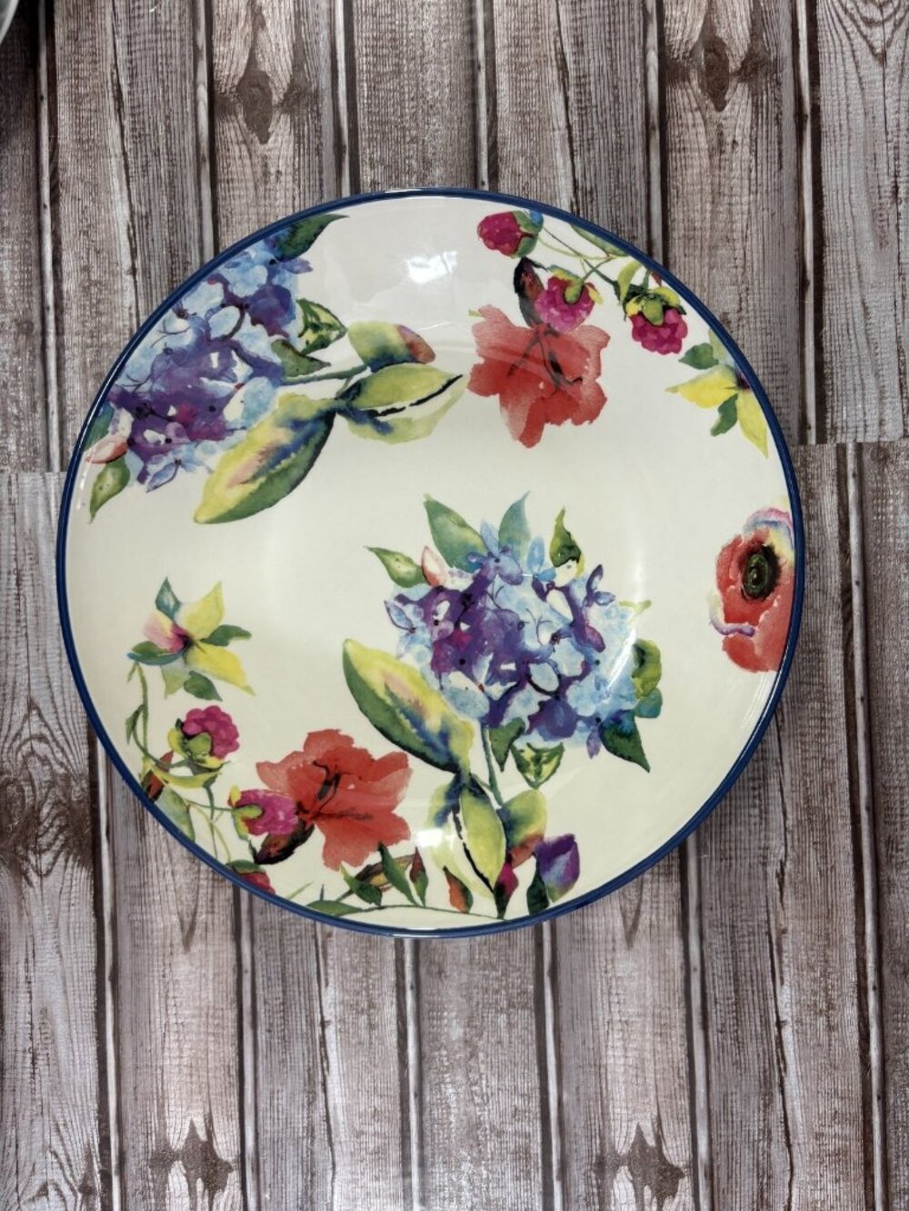 CMG hand made Portugal floral pasta dinner bowl 11.5"
